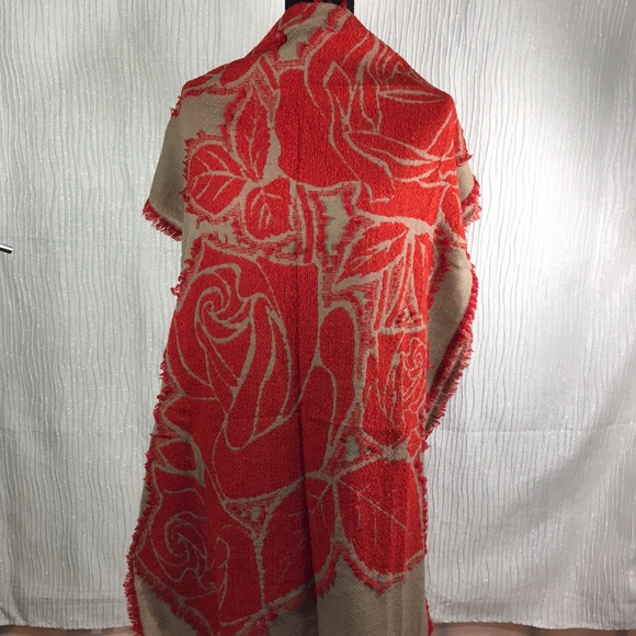 COMME des GARÇONS Rose Jacquard Wool Blend Scarf - Picture 7 of 8